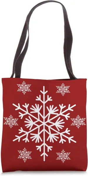 Christmas Snowflake Holiday Season Reusable Grocery Shopping Tote Bag