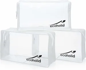 Clear Cosmetic Bags, 3 Pack TSA Approved Toiletry Bag, Clear Makeup Bags with Zipper for Travel