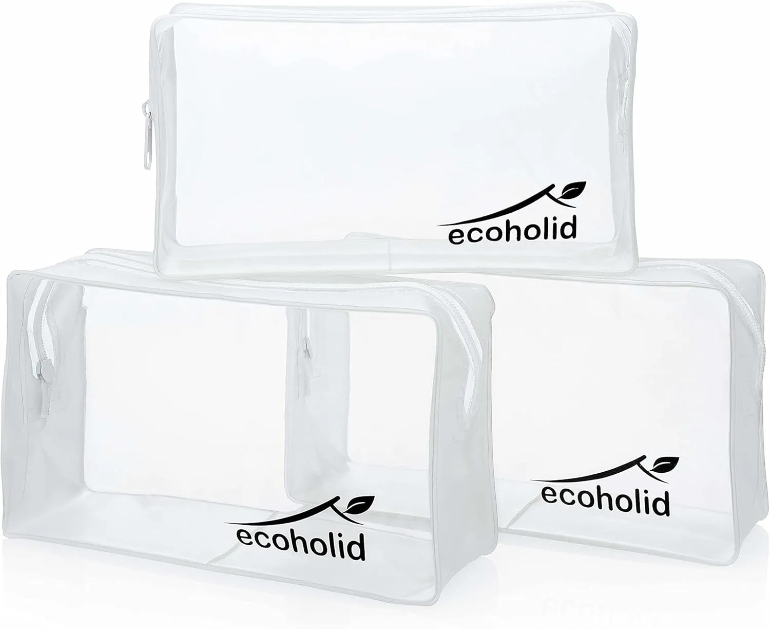 Clear Cosmetic Bags, 3 Pack TSA Approved Toiletry Bag, Clear Makeup Bags with Zipper for Travel