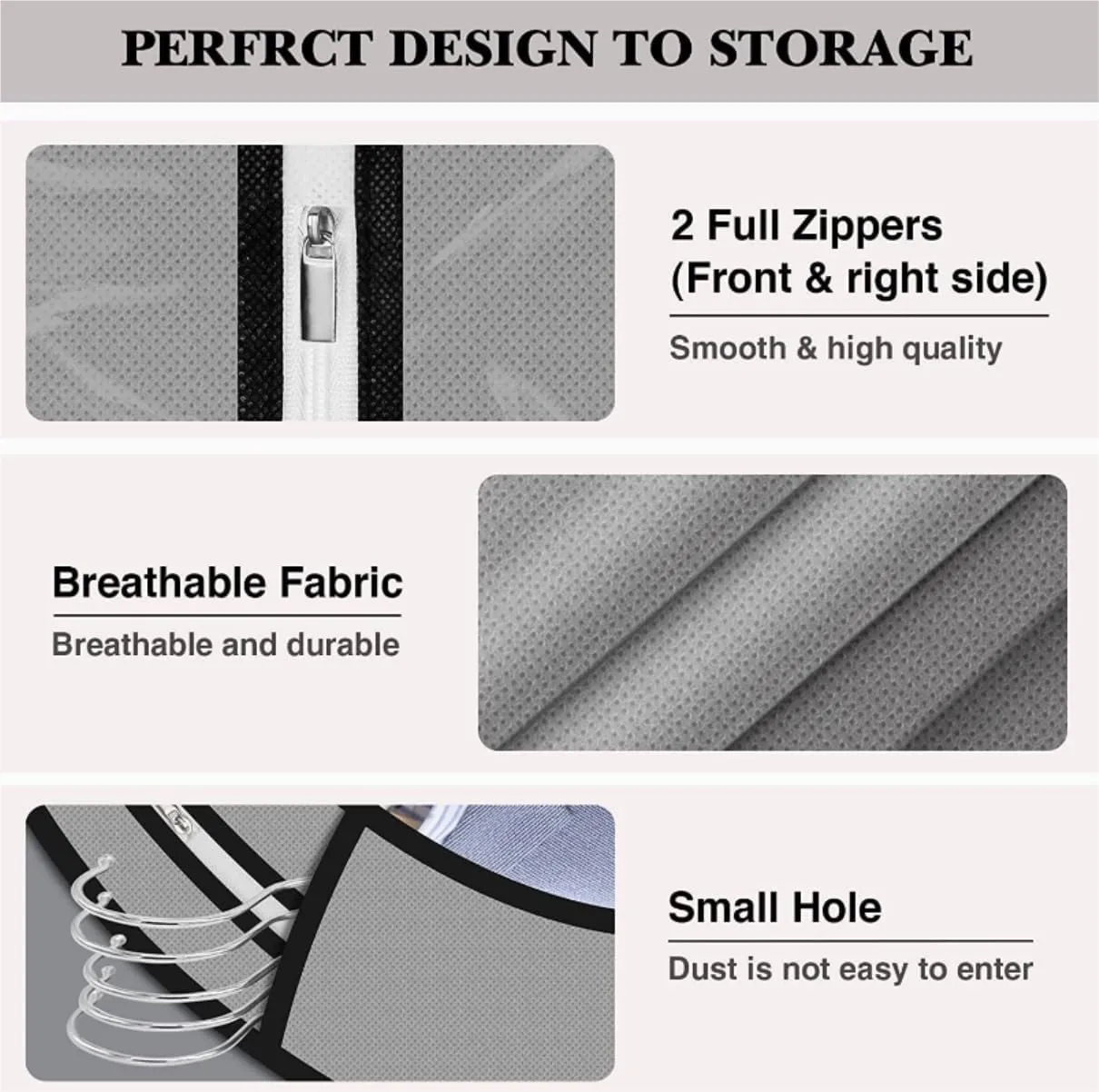 Clothes Cover 5 Pcs Garment Bags 40" Clothing Bags for Hanging Clothes with 6'' Gusset Garment Bag Suit Bags
