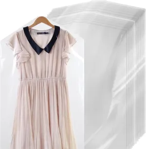 Clothes Covers Protector Bags 60PCS 100x60cm 2.2 Thickness Clear Garment Bags Plastic Dry Cleaning for Clothing Stores Dry Cleaners Clothes Covers Protector
