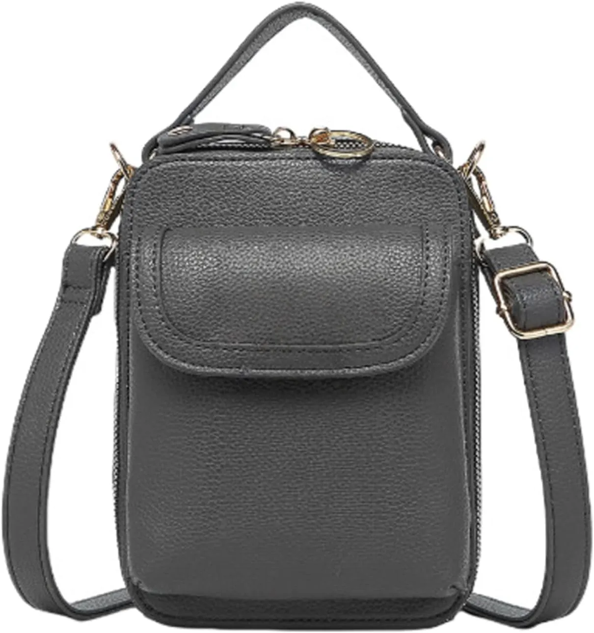 Collaboraten1 Crossbody Leather Bag, Anti-Theft Cell Phone Purse Crossbody for Women Secure Zipper & Magnetic Snap Closure