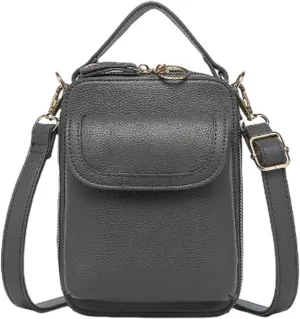 Collaboraten1 Crossbody Leather Bag, Anti-Theft Cell Phone Purse Crossbody for Women Secure Zipper & Magnetic Snap Closure
