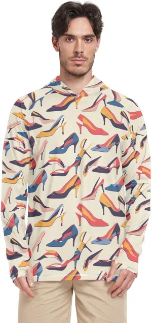 Color Painting Shoes Men's Sun Shirt Hoodie Long Sleeve Fishing Shirt UPF 50  Quick Dry Rash Guard Shirts For Men UV Hiking Hoodie camisas para el sol hombres proteccion solar
