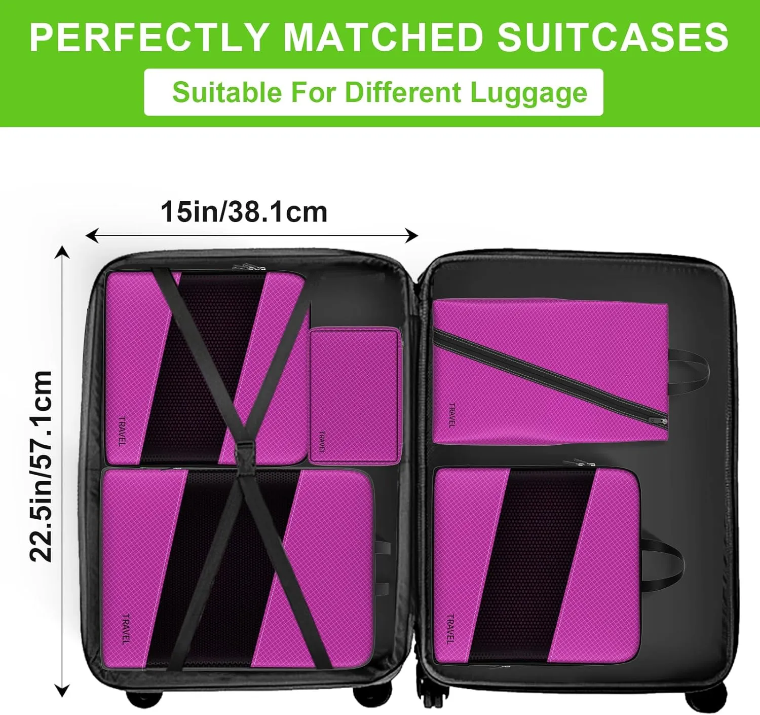 Compression Packing Cubes for Suitcases, UNTIFUL 6 Set Travel Organizer Cubes for Travel Essentials