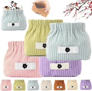 Corduroy Elastic Hair Tie Organizer, Storage Bag, Shrapnel Portable Pouch, Makeup Bag, Dawncog Makeup Bag, Mini Pouch for Purse (4PCS-3)