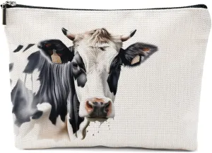 Cow Gifts, Cow Print Stuff Makeup Bag, Cosmetic Bag Travel Pouch, Animal Lovers Friendship Graduation Birthday Gifts for Women Girls Daughter Sisters Coworker Best Friend