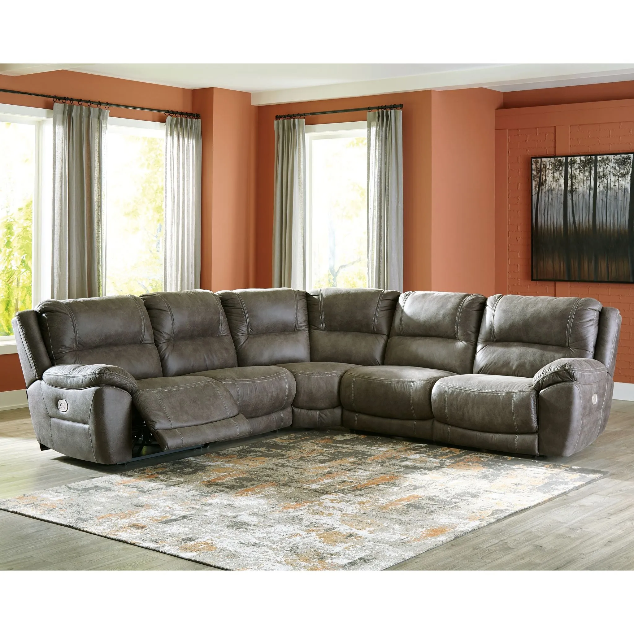 Cranedall 5 Piece Power Reclining Sectional