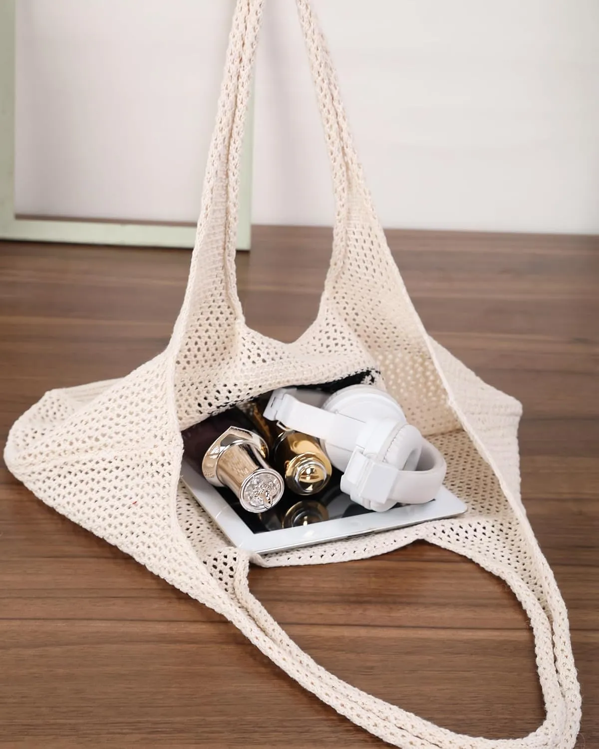 Crochet Bags for Women Summer Beach Tote Bag Large Capacity Shoulder Bag Aesthetic Hobo Bag Knit Bag Hippie Bag