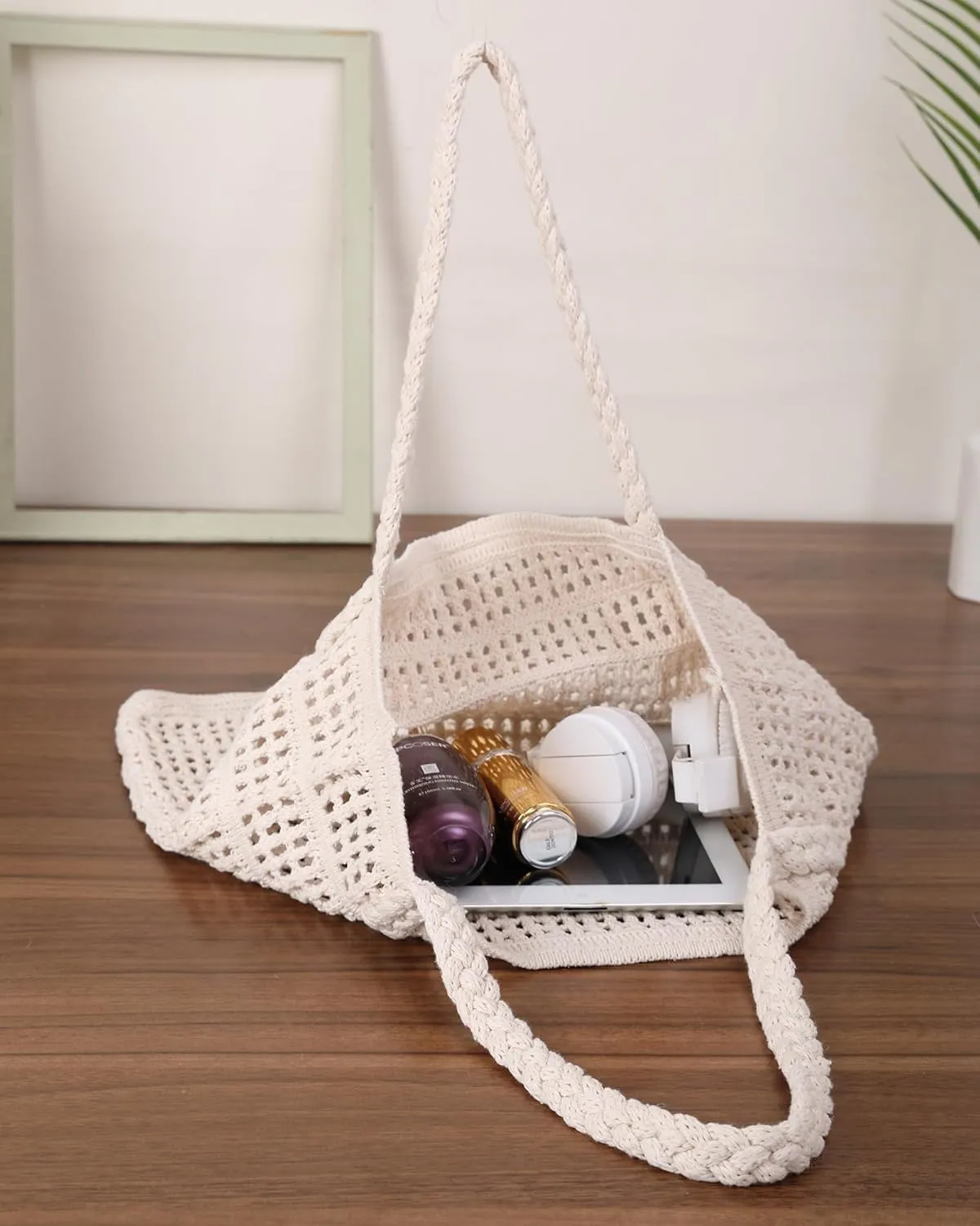 Crochet Bags for Women Summer Beach Tote Bag Large Capacity Shoulder Bag Aesthetic Hobo Bag Knit Bag Hippie Bag