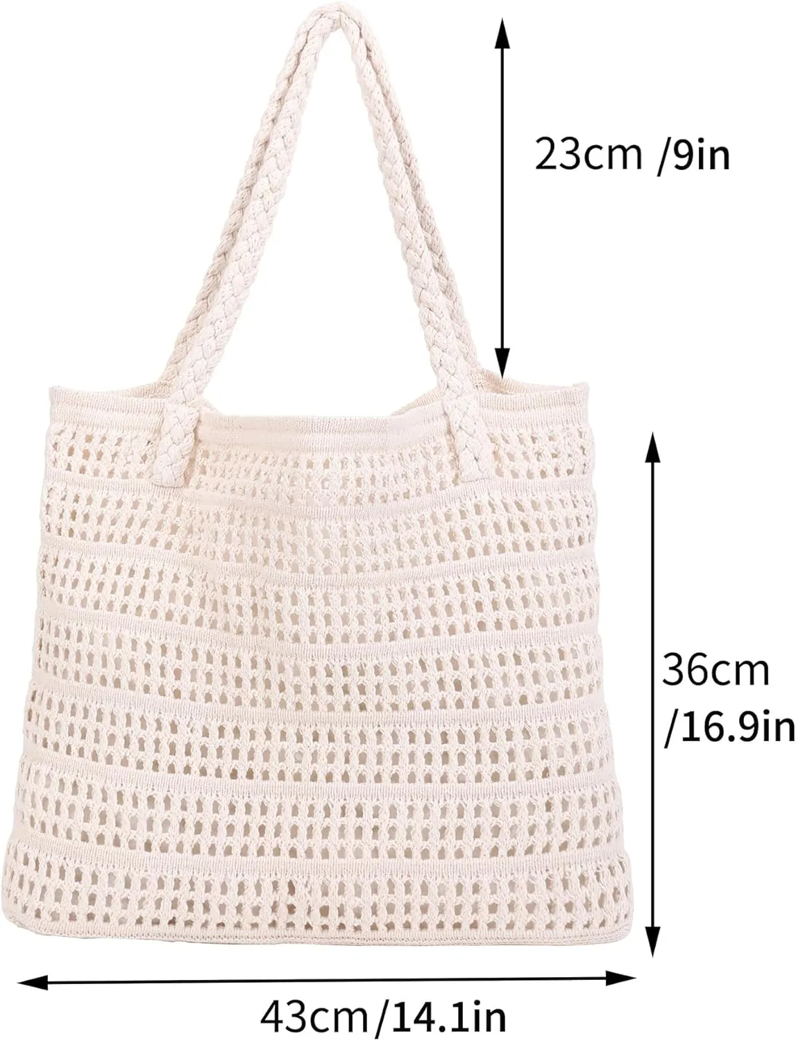 Crochet Bags for Women Summer Beach Tote Bag Large Capacity Shoulder Bag Aesthetic Hobo Bag Knit Bag Hippie Bag