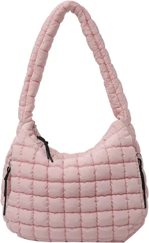 Crossbody Handbag Purse Pleated Clouds Bag Fashion Shoulder Tote Dumpling Bag Large Capacity Down Cotton Armpit Women's