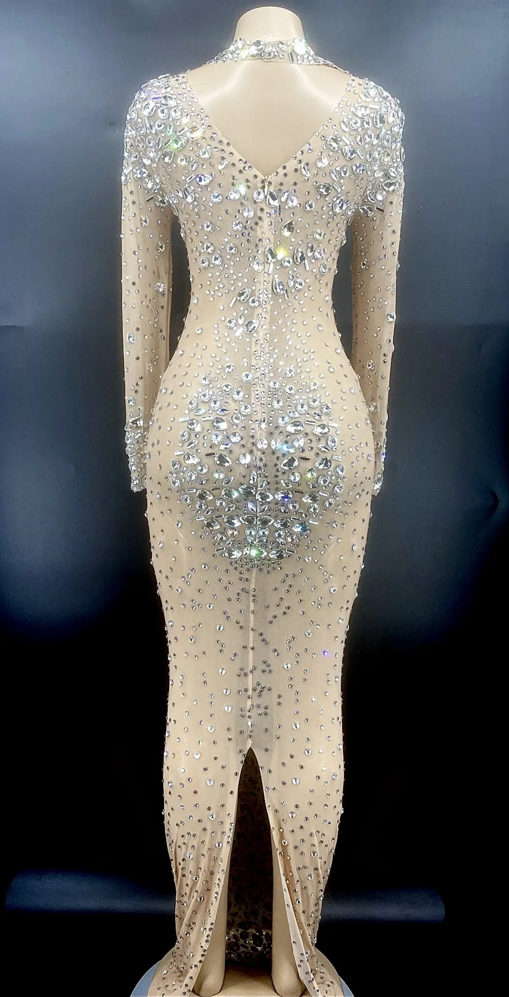 Crystals Mesh Long Dresses