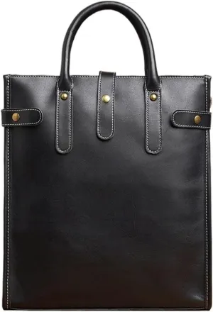 CSCDD Leather Vintage Men's Handbag Shoulder Bags Leather Briefcase Business Computer Office Bag for 13 Inch Laptop