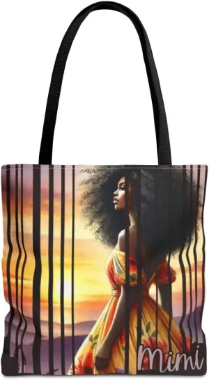 Customizable Tote Bags for Women-Aesthetic African American Style, Personalized & Custom Name or Text Tote