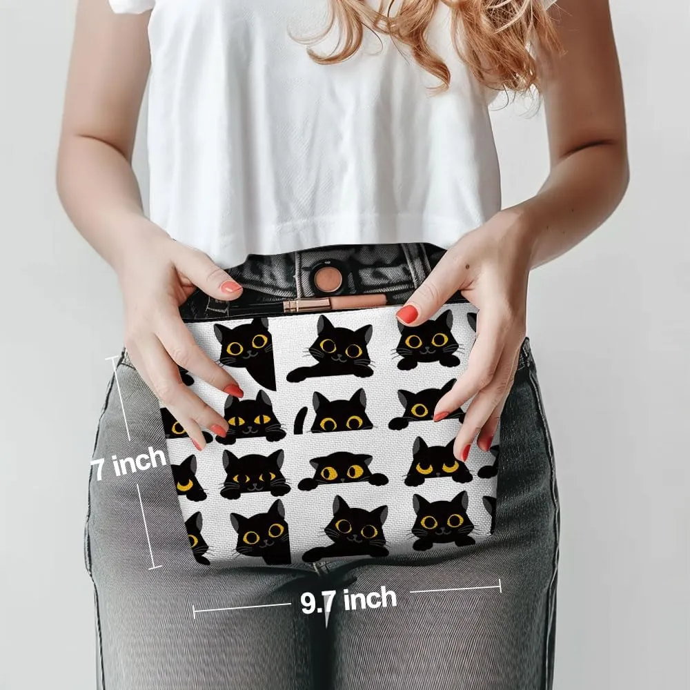 Cute Cat Mom Gifts, Makeup Bag, Funny Cosmetic Bag Cat Gifts for Women, Cats Lover Gift for Sister Girls Bestie Birthday Nurse Mothers Day Friendship Travel Toiletry Bags