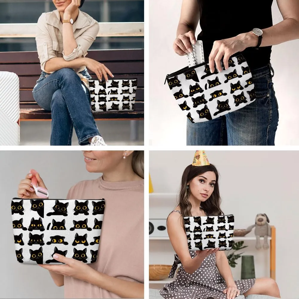 Cute Cat Mom Gifts, Makeup Bag, Funny Cosmetic Bag Cat Gifts for Women, Cats Lover Gift for Sister Girls Bestie Birthday Nurse Mothers Day Friendship Travel Toiletry Bags