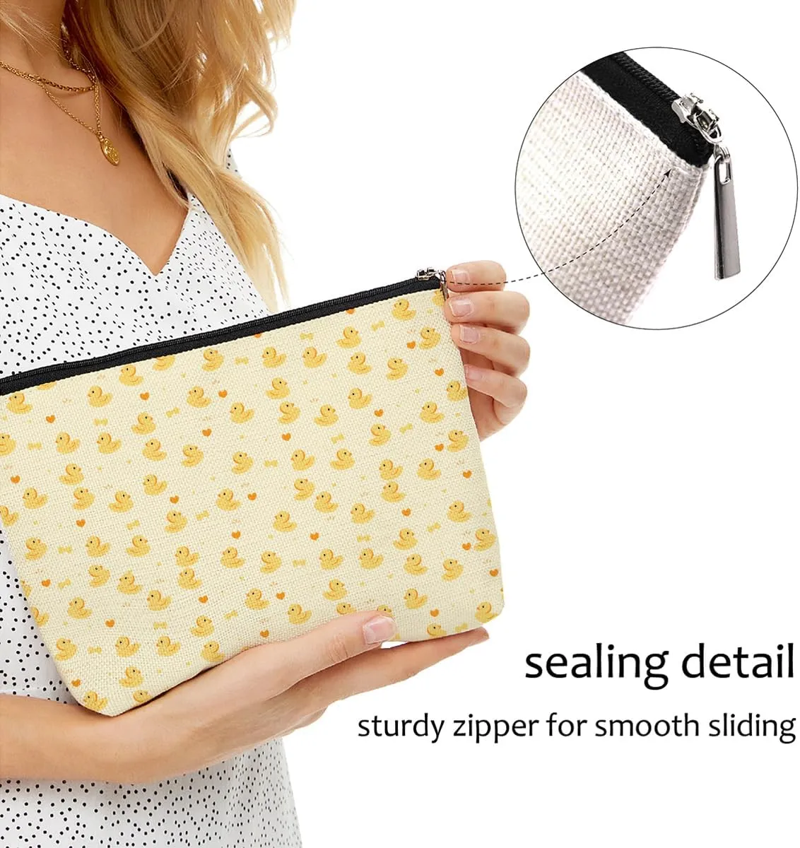 Cute Duck Makeup Bag Duck Lover Gifts for Girls Animal Lovers Duck Owner Women Sister Mother Duck Theme Travel Accessories Bag Mothers Day Christmas Birthday Gift Ideas Friendship Appreciate Gifts
