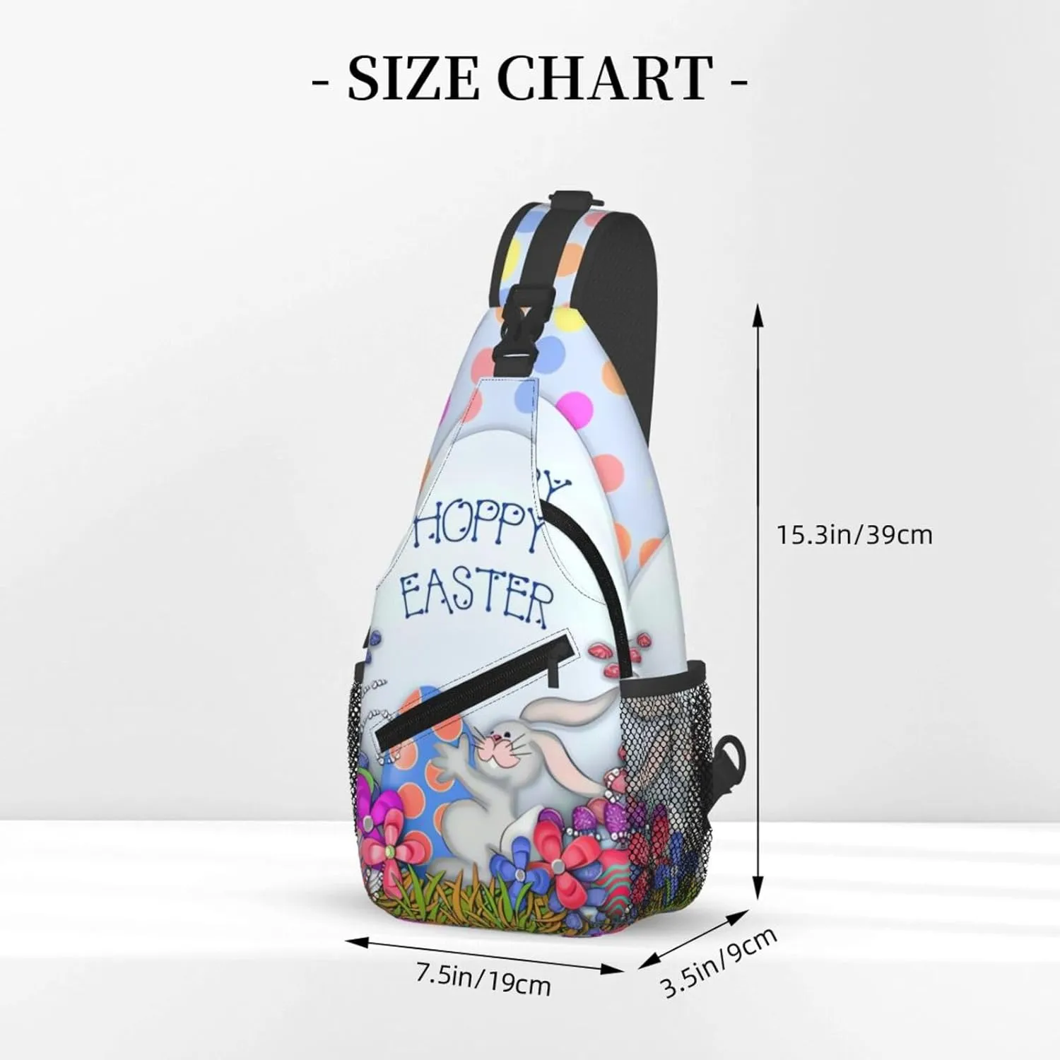 Cute Easter Bunny Sling Bag for Women Men Large Crossbody Bags Work Laptop Backpack Handbags