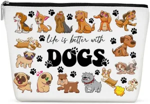 Dachshund Gifts, Cute Dog Mom Gifts for Women Inspirational Positive Dachshund Makeup Bag Cosmetic Bag Dachshund Gifts for Women Bestie Pet Owner Dog Lovers Grandma Nana Birthday Christmas Graduation