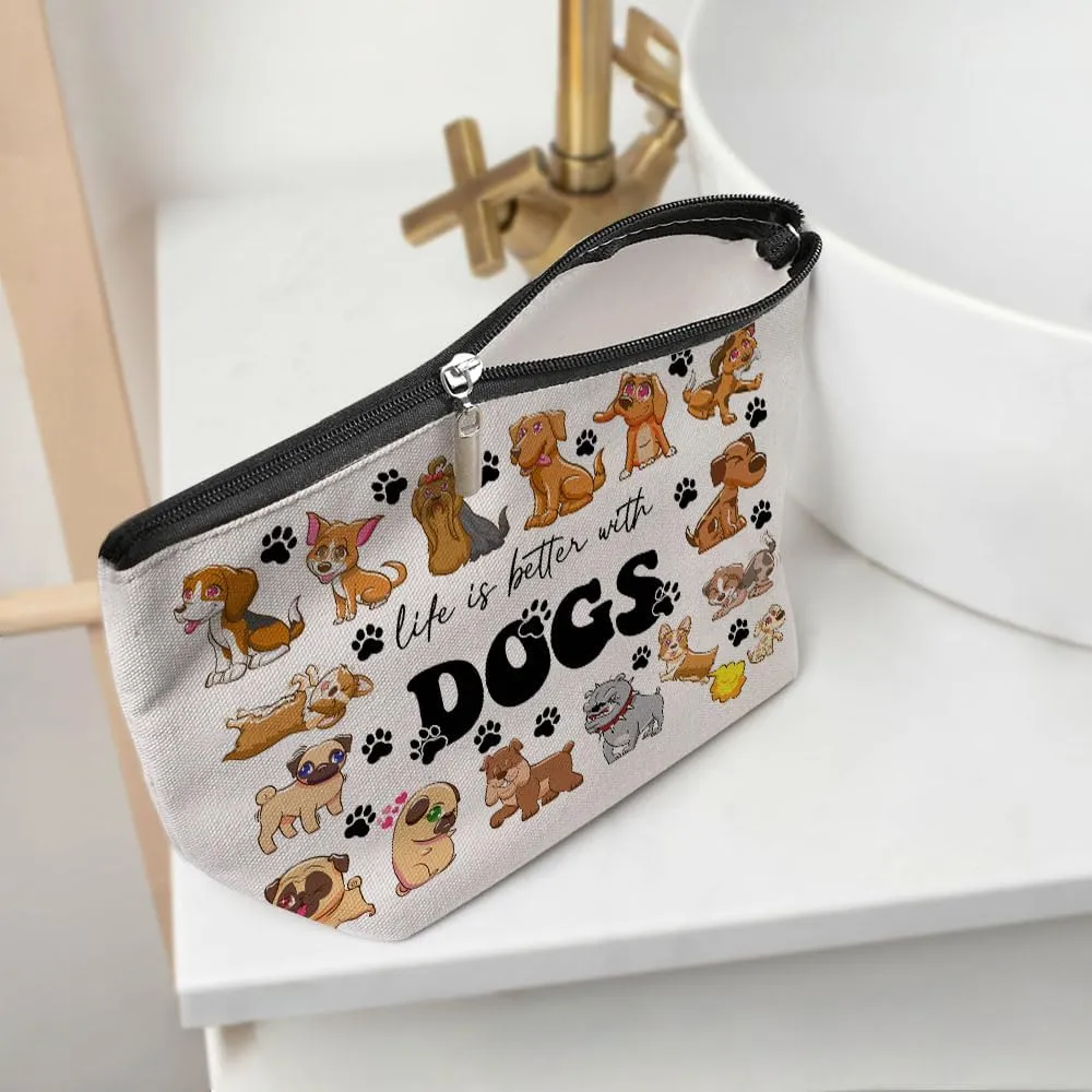 Dachshund Gifts, Cute Dog Mom Gifts for Women Inspirational Positive Dachshund Makeup Bag Cosmetic Bag Dachshund Gifts for Women Bestie Pet Owner Dog Lovers Grandma Nana Birthday Christmas Graduation