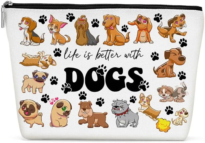 Dachshund Gifts, Cute Dog Mom Gifts for Women Inspirational Positive Dachshund Makeup Bag Cosmetic Bag Dachshund Gifts for Women Bestie Pet Owner Dog Lovers Grandma Nana Birthday Christmas Graduation