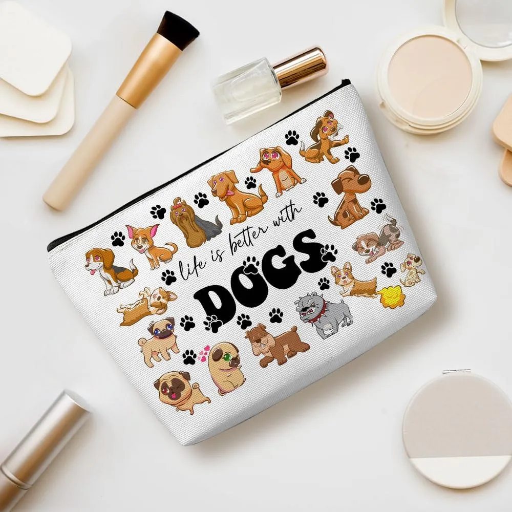 Dachshund Gifts, Cute Dog Mom Gifts for Women Inspirational Positive Dachshund Makeup Bag Cosmetic Bag Dachshund Gifts for Women Bestie Pet Owner Dog Lovers Grandma Nana Birthday Christmas Graduation