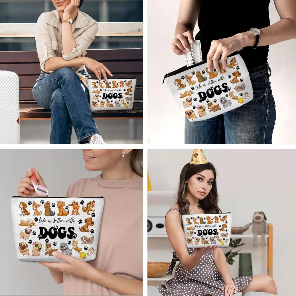 Dachshund Gifts, Cute Dog Mom Gifts for Women Inspirational Positive Dachshund Makeup Bag Cosmetic Bag Dachshund Gifts for Women Bestie Pet Owner Dog Lovers Grandma Nana Birthday Christmas Graduation
