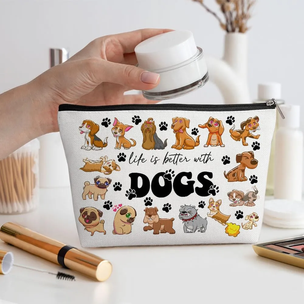 Dachshund Gifts, Cute Dog Mom Gifts for Women Inspirational Positive Dachshund Makeup Bag Cosmetic Bag Dachshund Gifts for Women Bestie Pet Owner Dog Lovers Grandma Nana Birthday Christmas Graduation