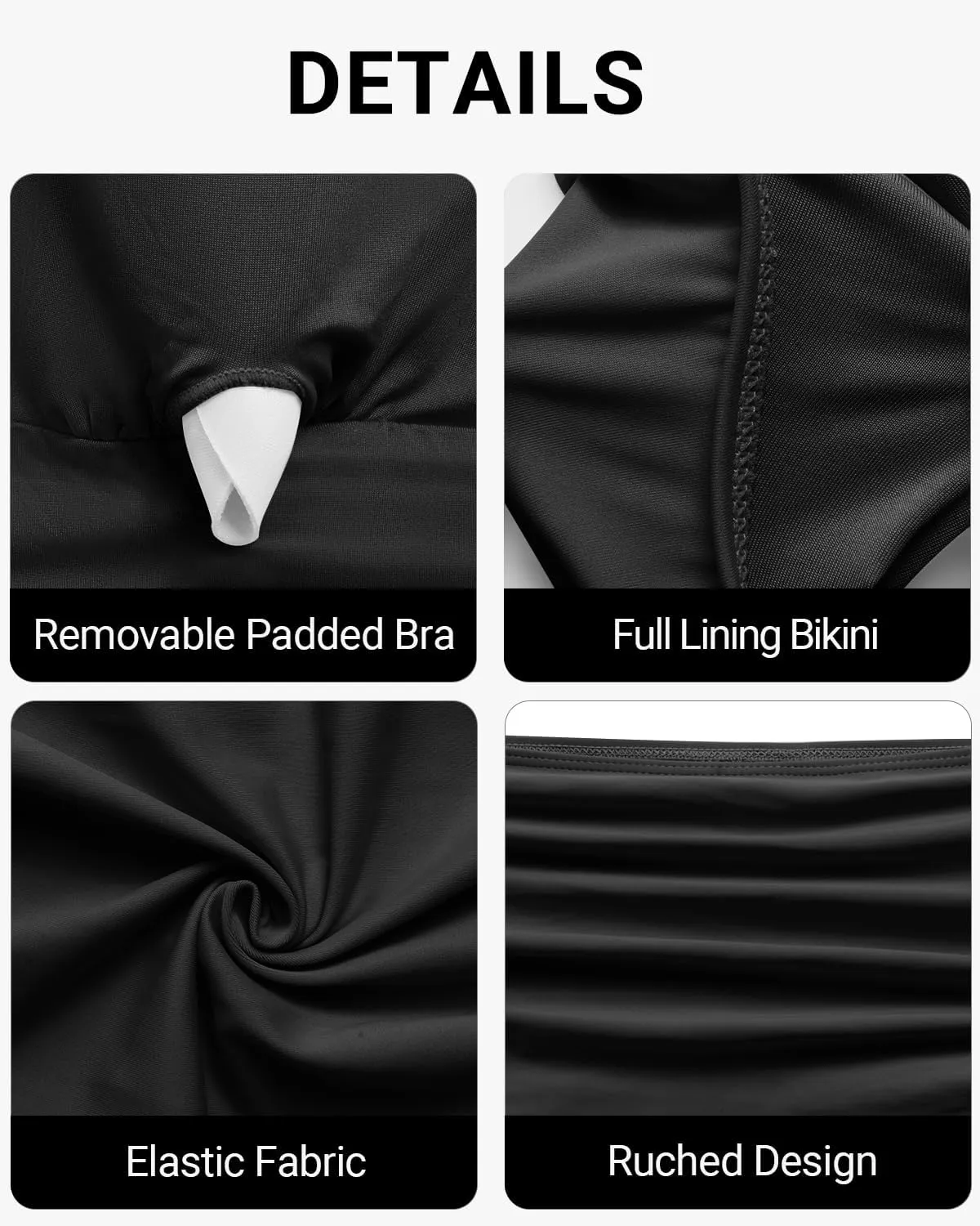 Daci Plus Size Two Piece Bikini Swimsuits - High Waisted Tummy Control Women Bathing Suits with Ruffle Sleeve Swimwear