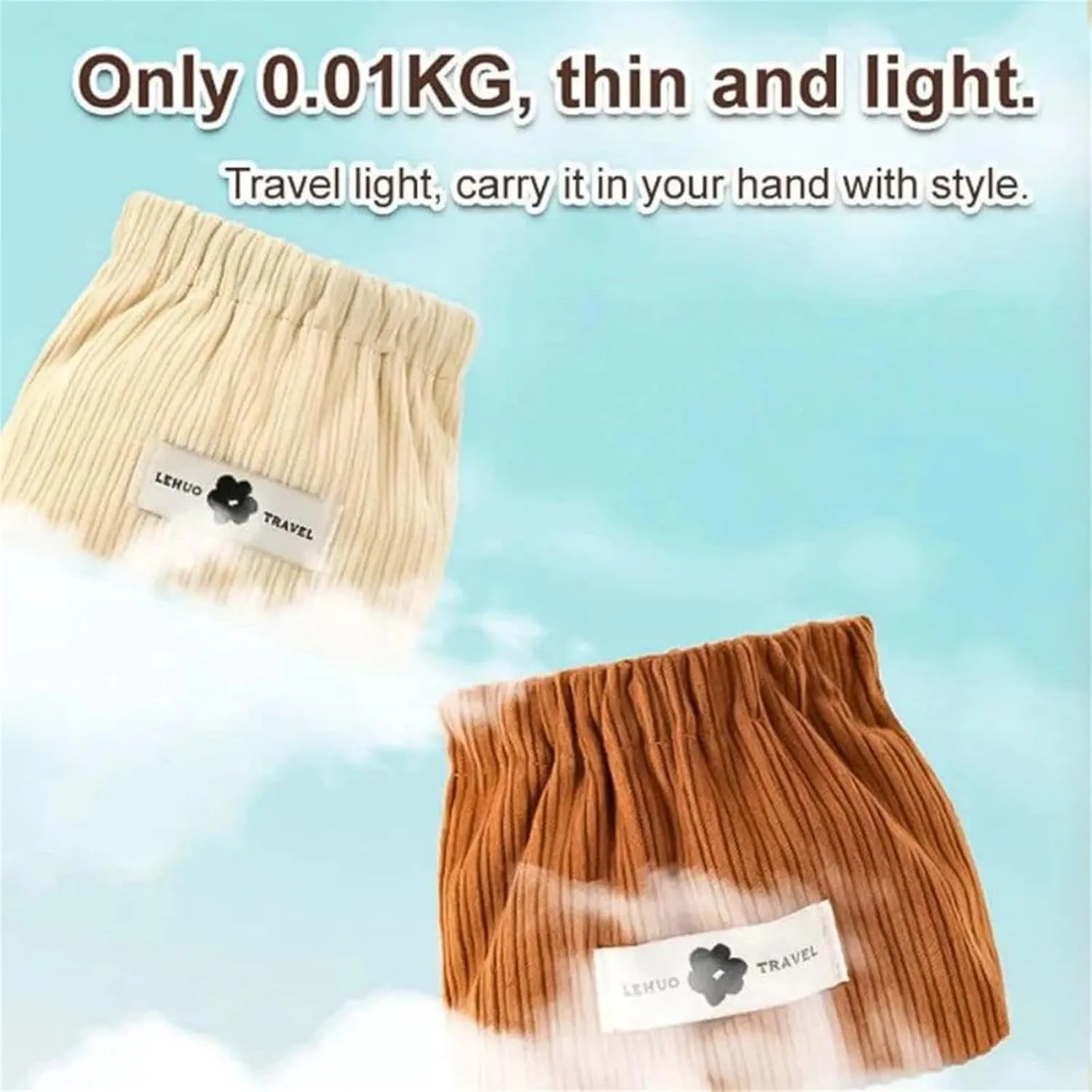 Dawncog Cosmetic Organizer, Corduroy Elastic Hair Tie Storage Bag, Mini Makeup Pouch for Purse (3PCS)