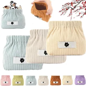 Dawncog Cosmetic Pouch, Corduroy Elastic Hair Tie Organizer, Shrapnel Portable Pouch, Corduroy Elastic Storage Bag, Dawncog Makeup Bag, Mini Makeup Pouch for Purse (3PCS-2)