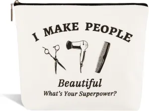 Degpum Hairdresser Hair Stylist Gift Makeup Bag Barber Hairdresser Gift Appreciation Thank You Birthday Christmas Thanksgiving Gift for Barbers Travel Makeup Pouch