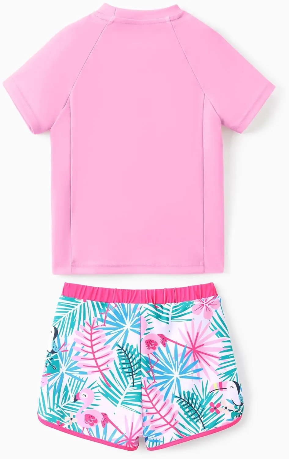 Disney Frozen Elsa Princess Girls Two Piece UPF 50  Protection Quick-Dry Short Sleeve Swim Sets Rashguard Bathing Suit
