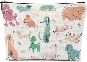 Dog Lovers Gifts for Women, Dog Themed Gifts Makeup Bag, Cartoon Dogs Cosmetic Bag Travel Pouch for Women Girls Daughter Niece Friendship Graduation Birthday