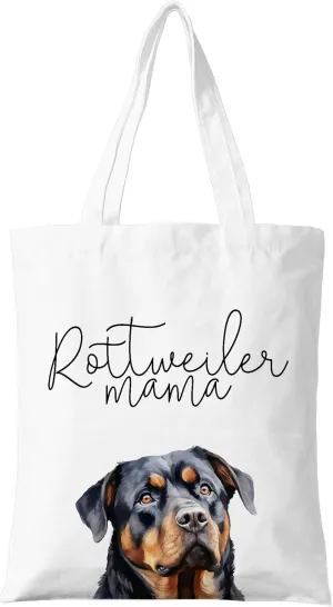 Dog Mama Canvas Tote Bag for Women, Dogs Lover Gift for Dog Mom, Birthday Christmas Cute Rottweiler Gifts For Women.