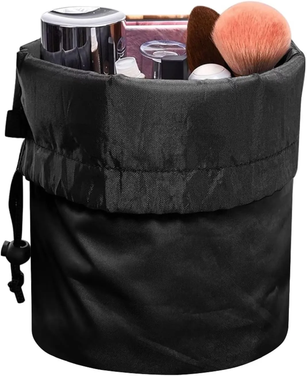 Dolyues Drawstring Barrel Makeup Bag Butterfly Print Cosmetic Pouch Multifunctional Toiletry Bucket Organizer Portable Cosmetic Travel Bags for Women