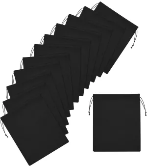 DR Cotton Blend Drawstring Bags for Storage, Pantry, Wardrobe, Shoes (10 x 12 inch - 12 pack)