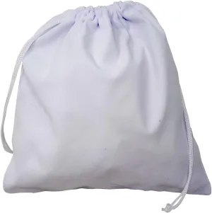 Drawstring Pouch, Black Velvet Bag for Jewelry, Gift Bag, Shoes, Food, Clothes with Flexible Uses 10 x 10 Inch (White, 10x10 Inch, 4 Pieces)