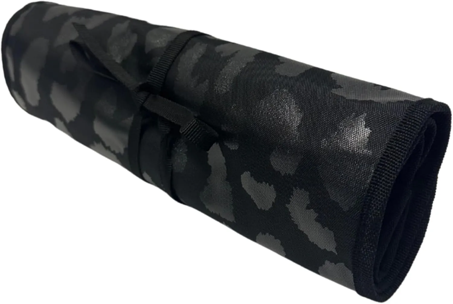 Dream Duffel Hanging Accessory Roll for Competition & Travel, Jewelry, Toiletry, & Cosmetic Bag, Black Monochrome Leopard