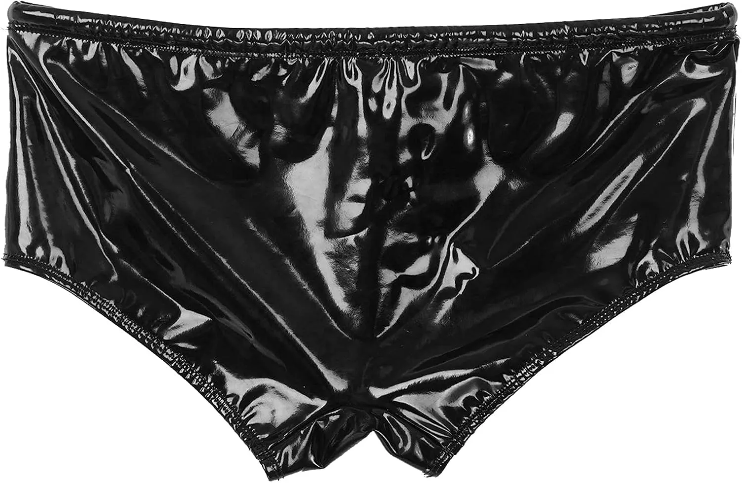 easyforever Men's Wetlook Patent Leather Swimming Trunks Drawstring Boxer Briefs Shorts Underwear