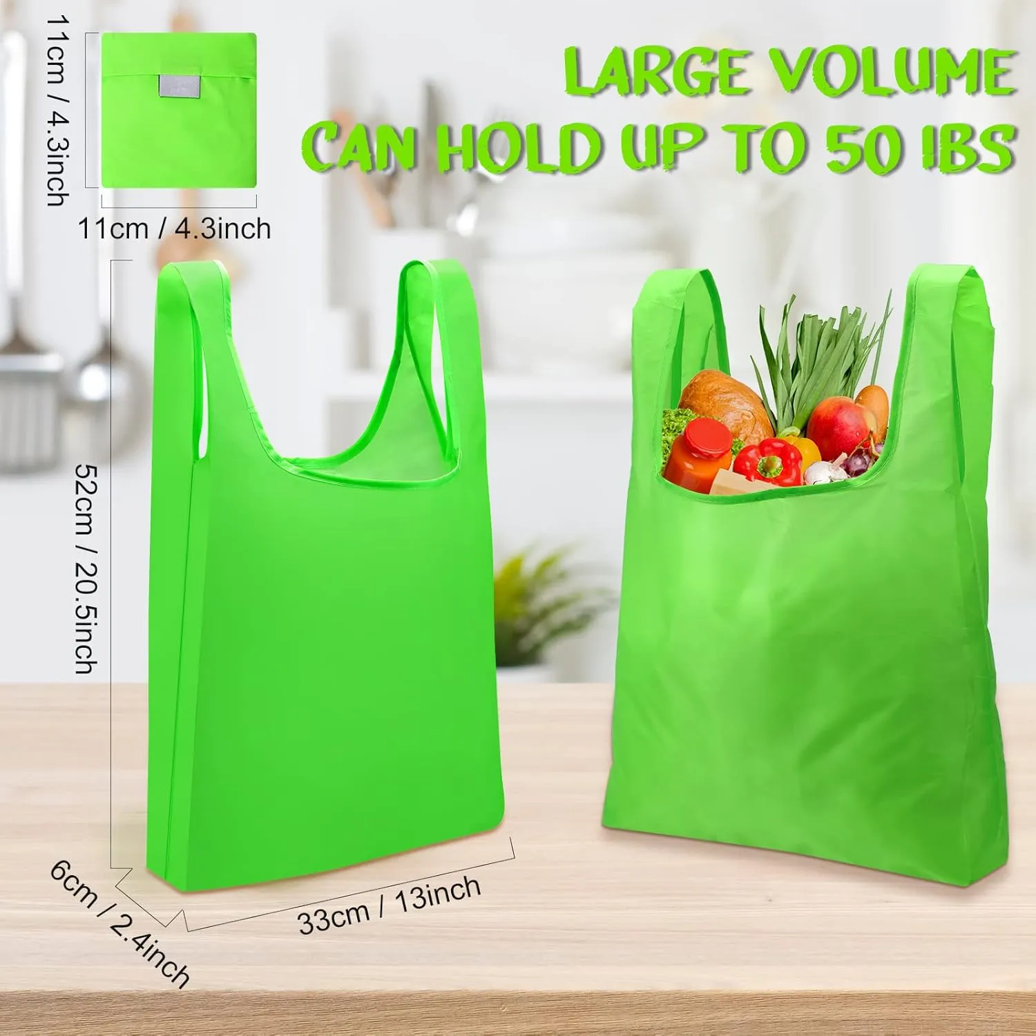 Eccliy 24 Pieces Reusable Grocery Bags Polyester Shopping Bags for Groceries Multi Colors Reusable Foldable Shopping Tote(Solid Style)