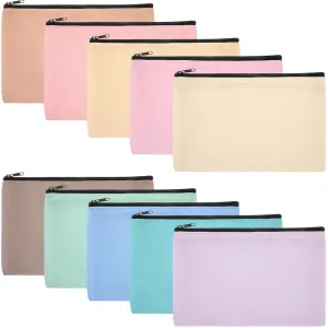 Eccliy Canvas Makeup Bags Bulk for Women Multi Color Cute Travel Cosmetic Bag Blank Makeup Bags DIY Canvas Gifts Accessories for Women Toiletry Pouch with Zipper Gift Bags for Team Party