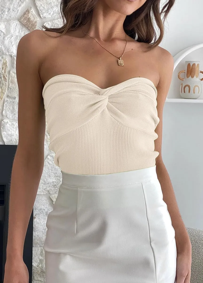 EFAN Womens Tube Tops Summer Outfits 2025 Casual Beach Vacation Clothes Sweaters Strapless Sleeveless Tank Tops