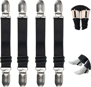 Elastic Thigh High Garter Suspenders Jeans Pant Boot Leg Clamps Straps Clips Holder Ryder Stirrups Fully Adjustable Harley Davidson Pants Clip Holders Motorcycle Shoes Boots Pants Clip 4 pcs