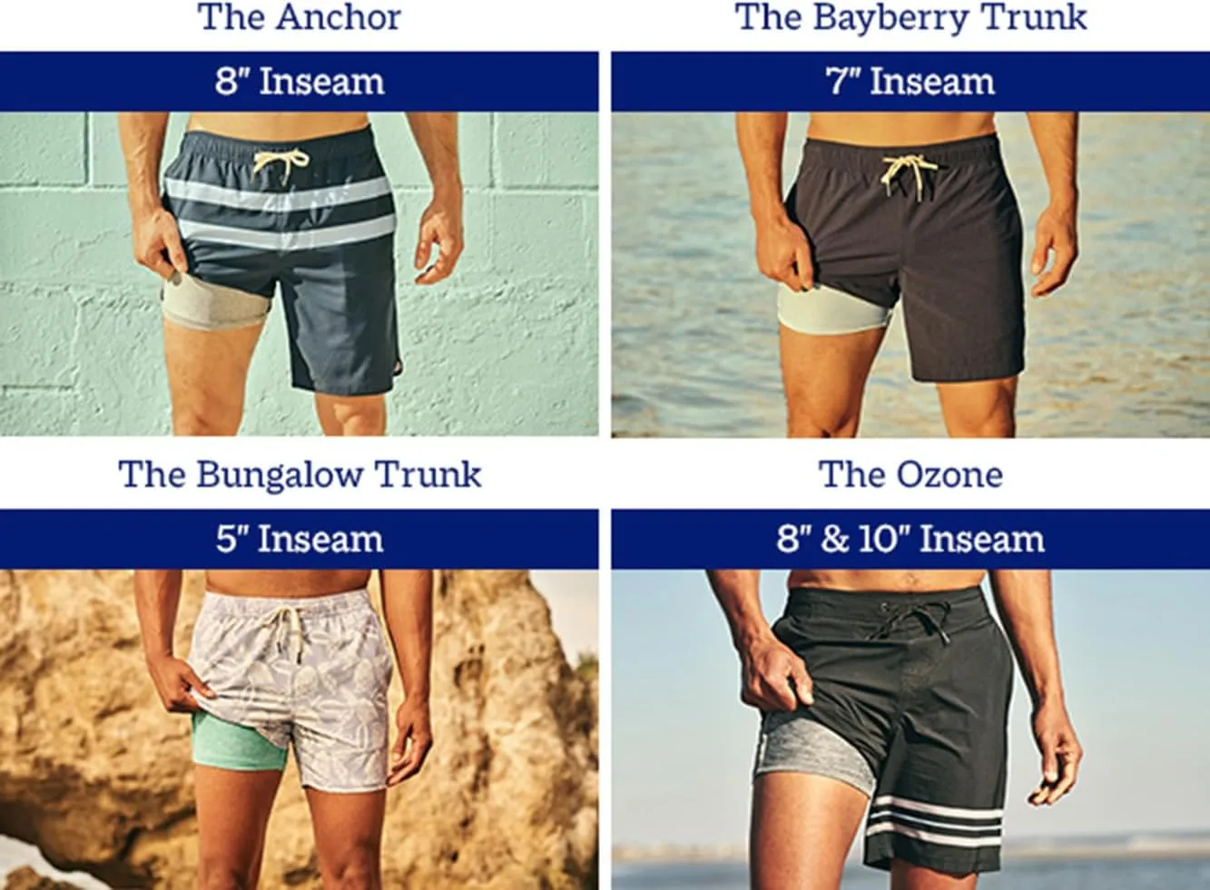 Fair Harbor The Anchor  Mens Swimsuits with BreezeKnit Liner, 8-inch Inseam  Anti- Chafe, Performance Swim Trunks