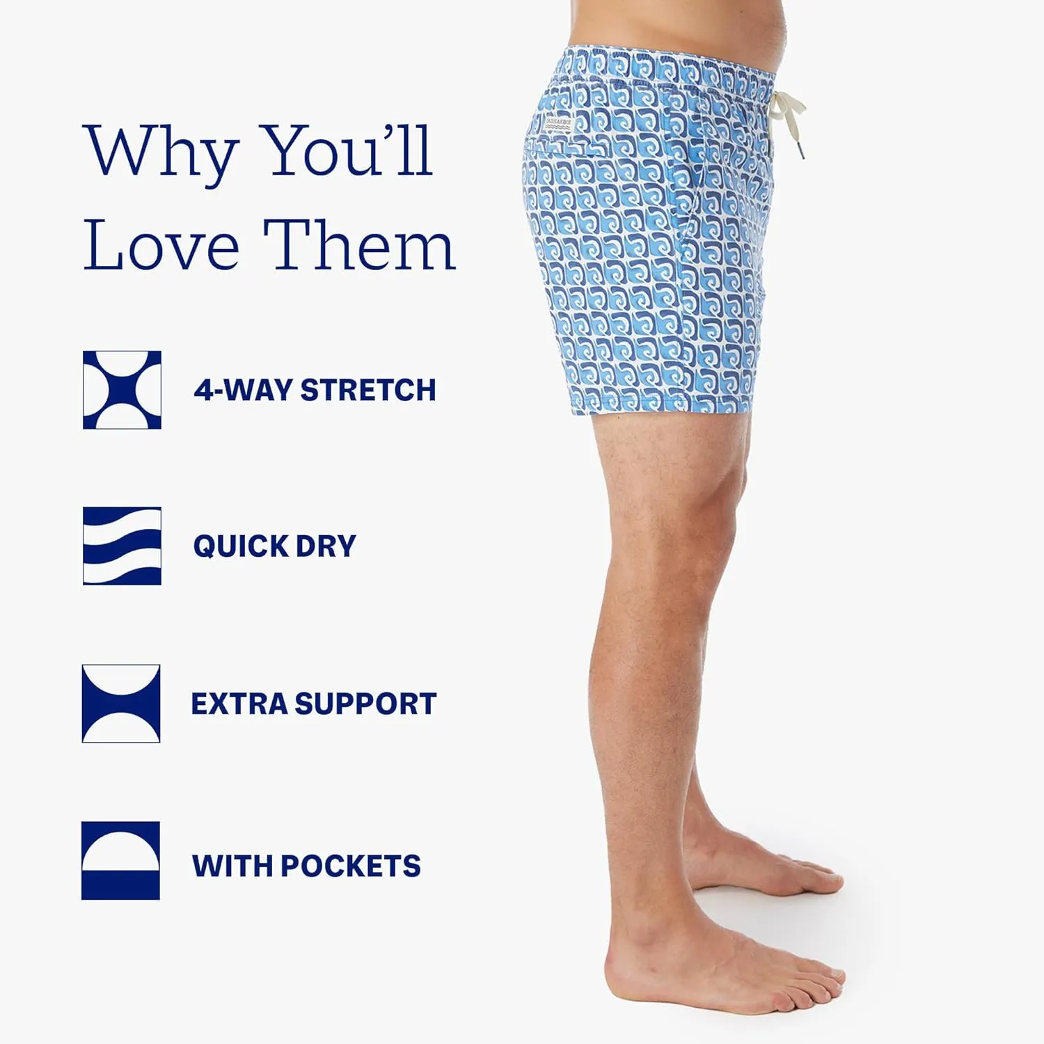 Fair Harbor The Bungalow Trunk  Men's Swim Suits with Liner, 5-inch Inseam  Anti-Chafe, Relaxed-fit Swim Trunks