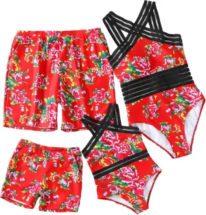 Family Matching Swimsuit Sets Tummy Control Bathing Suit Swimwear