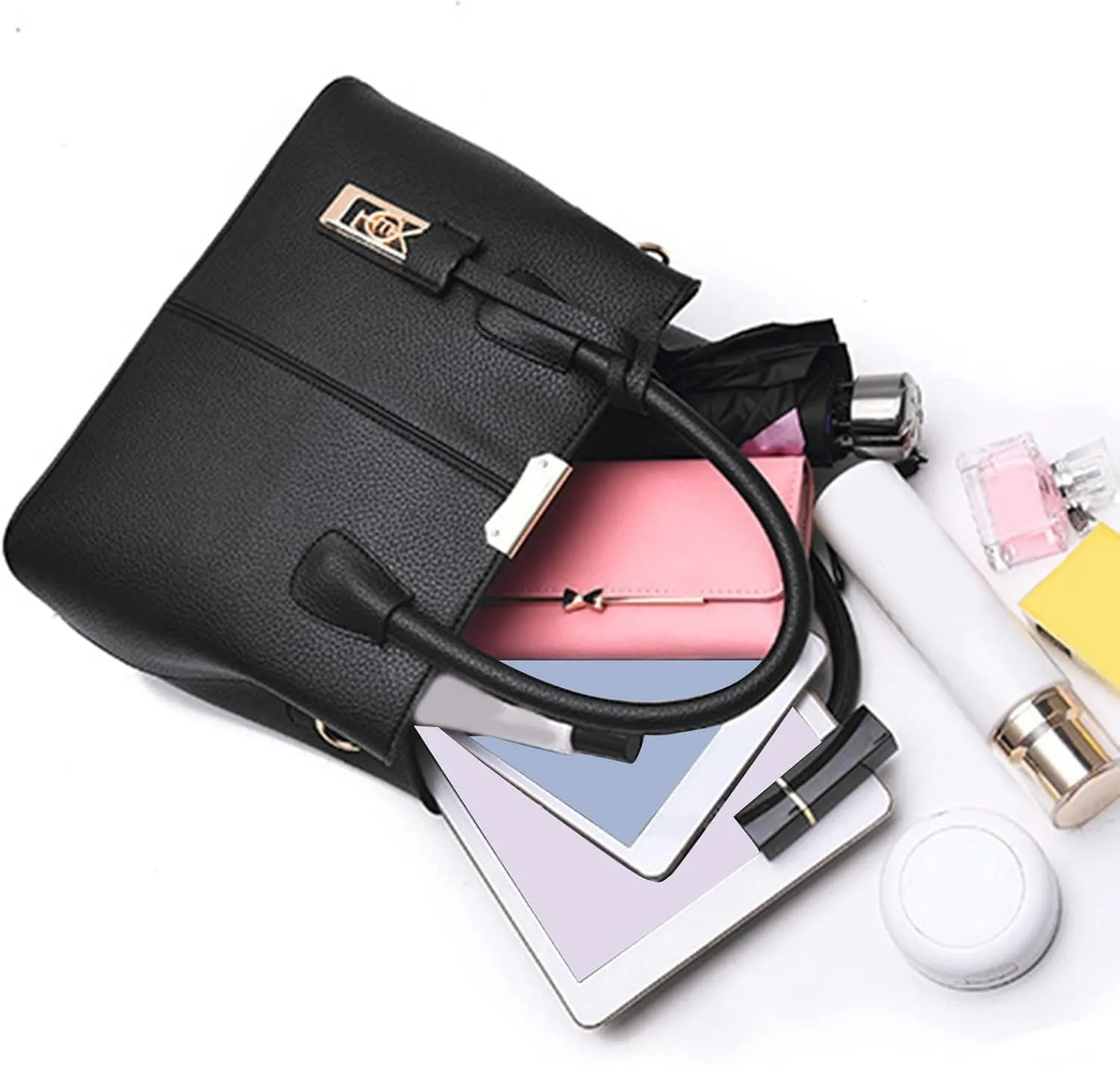 Fashion Handbag Simple Bag Large Capacity One Shoulder Women Bags Messenger Bags Canvas Vintage (Black, One Size)