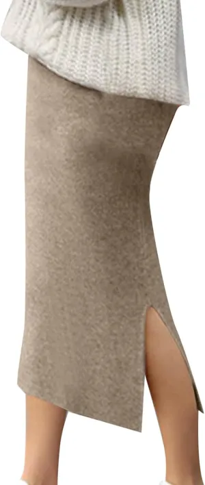 Fashion Skirts for Women 2024 Trendy Women's Winter Wool Skirt Mid Length Woolen Skirt Thick Skirt